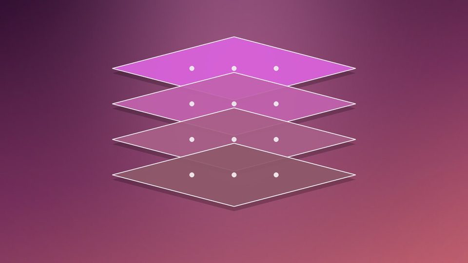 Three stacked layers, one above the other, each a little wider than the one above