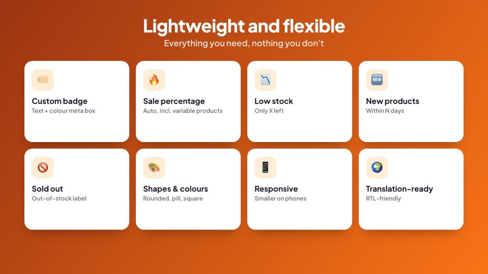 Product Badges for WooCommerce features
