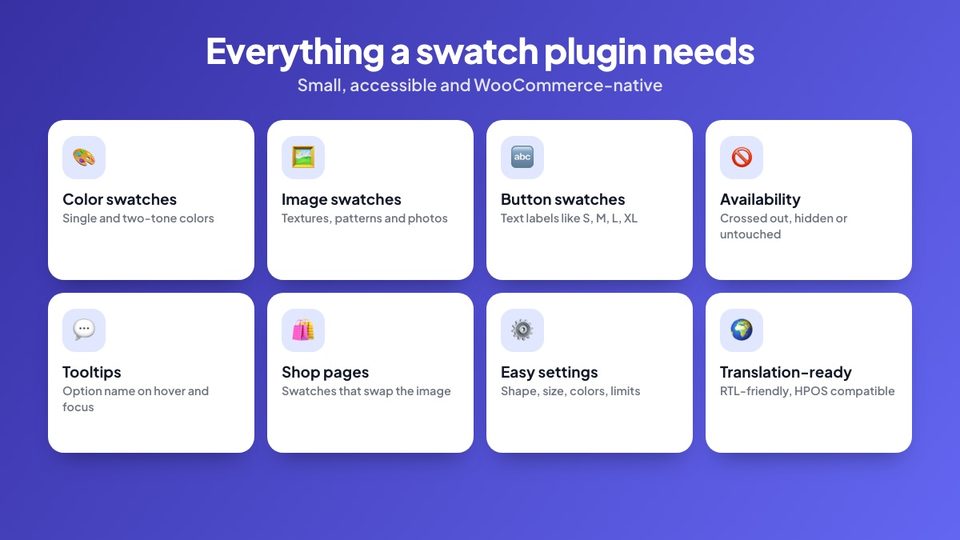 Variation Swatches for WooCommerce features
