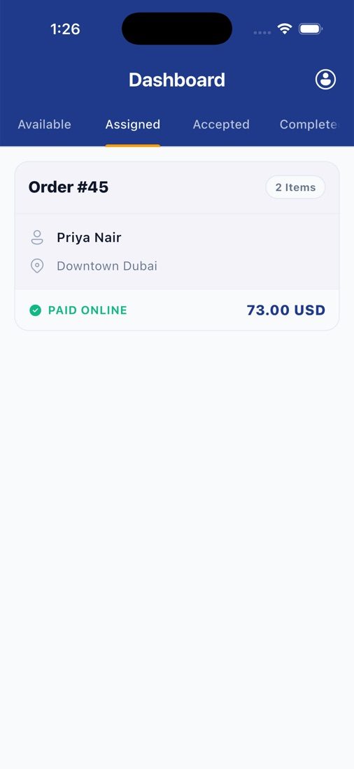 Orders waiting for the driver