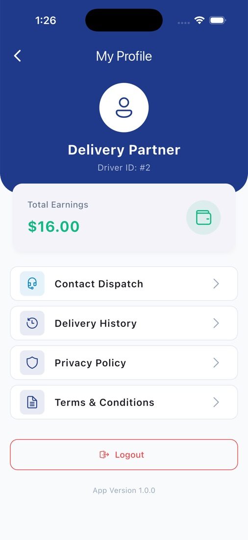 Driver profile and earnings