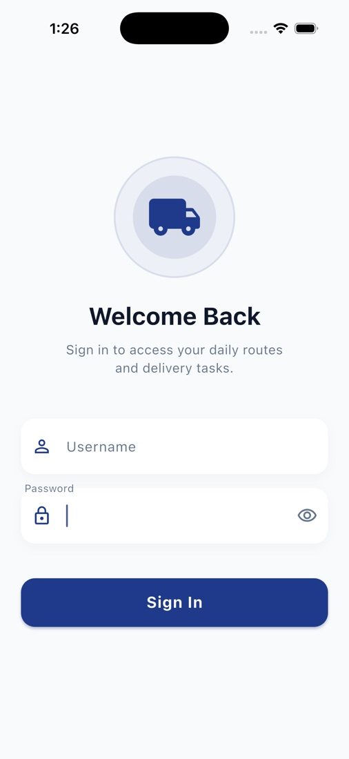 The login screen.