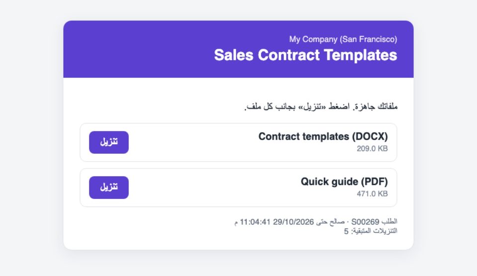 In Arabic, right to left.