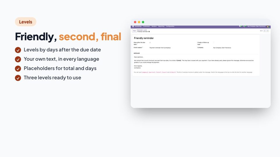 Reminder worklist, email and task