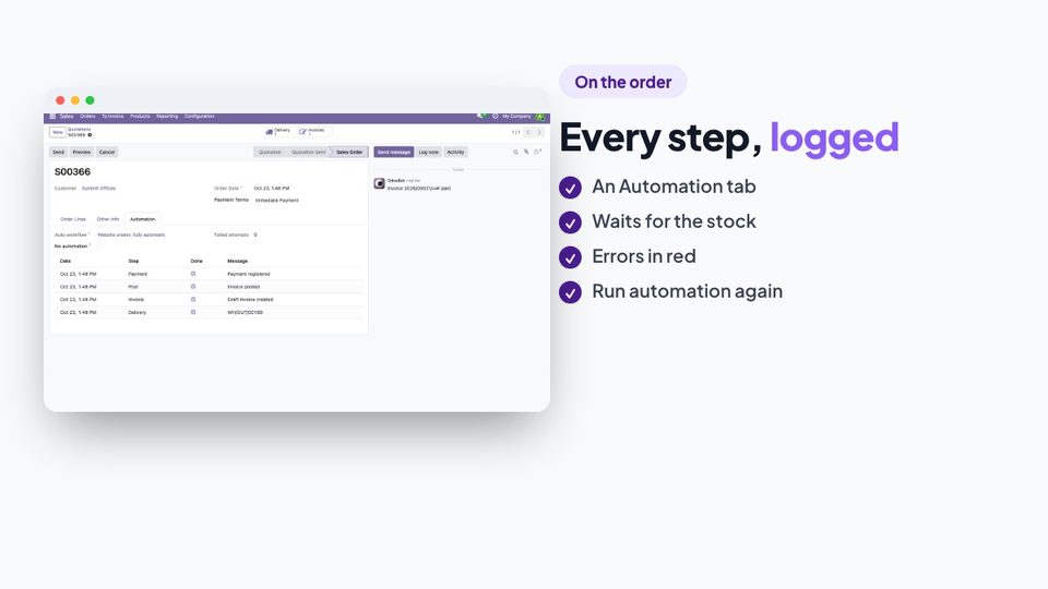 Every step logged