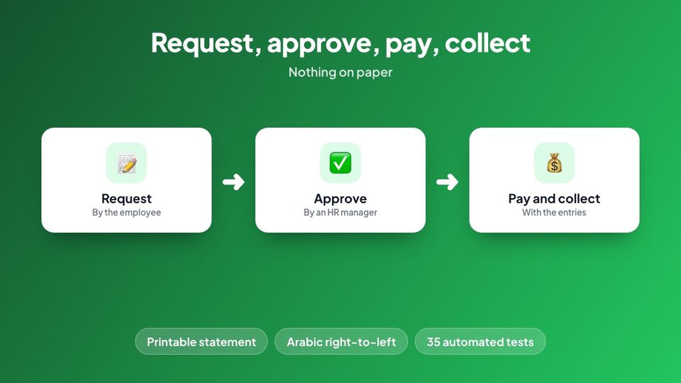 Request, approve, pay, collect