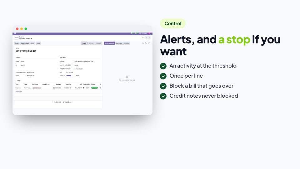 Alerts, and a stop if you want