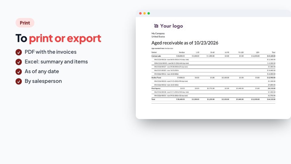To print or export