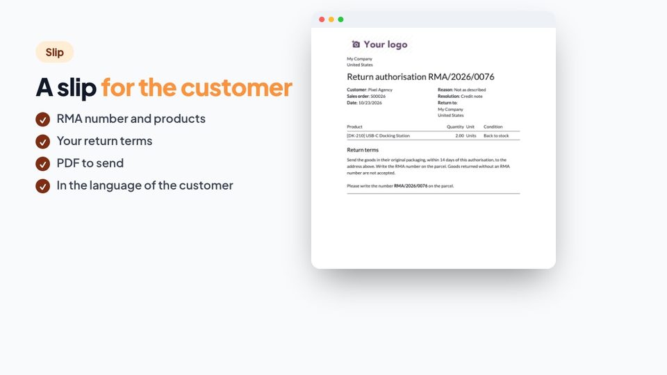 The authorisation slip