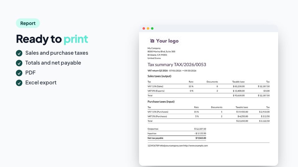 The printable tax report