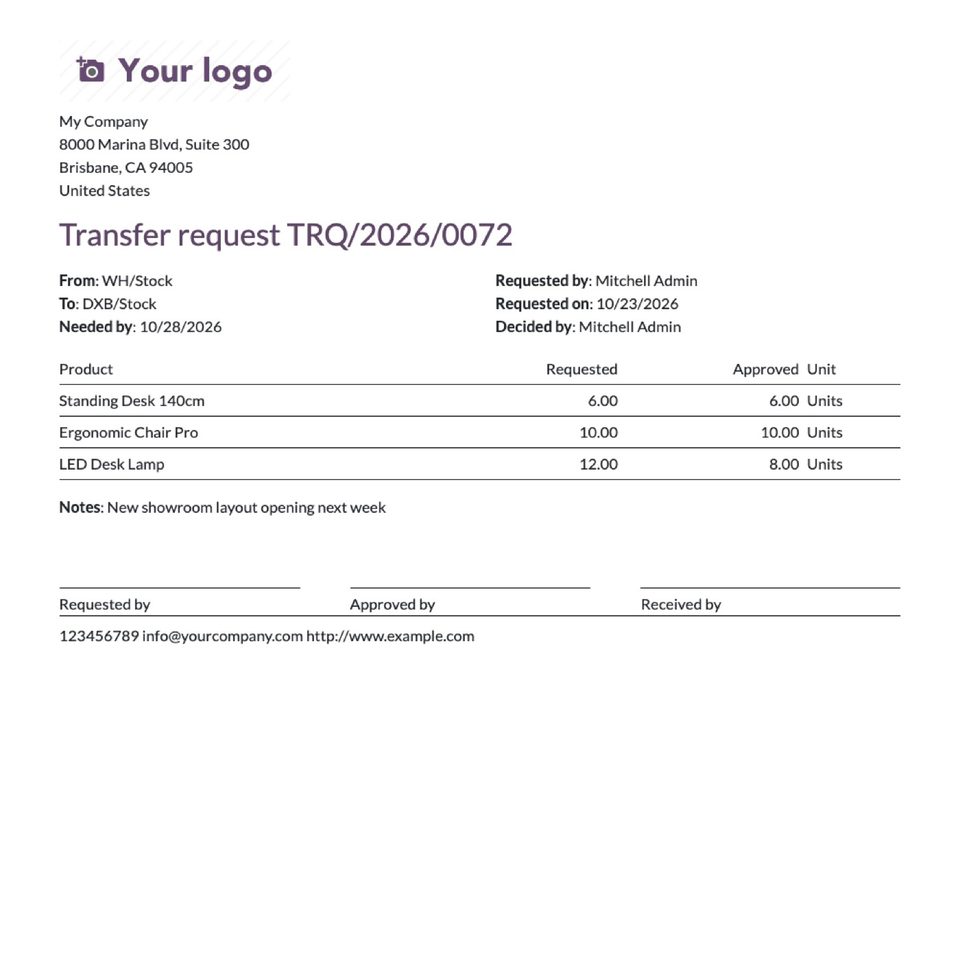 The printed request slip.