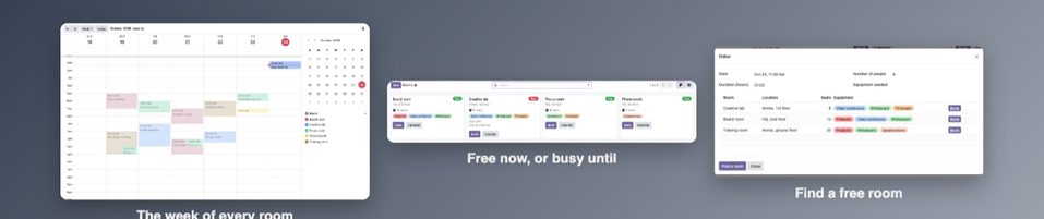 القاعات بحالتها وتقويم الأسبوع والبحث عن قاعة شاغرة.