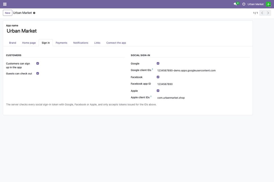 Sign-in settings.