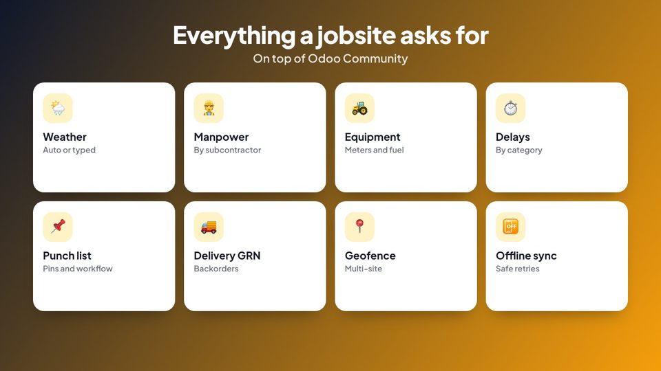 Features of the construction jobsite platform