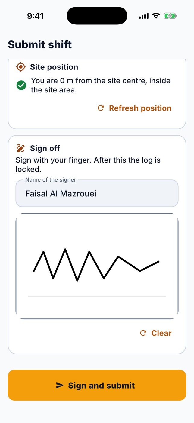 The signature sign-off.