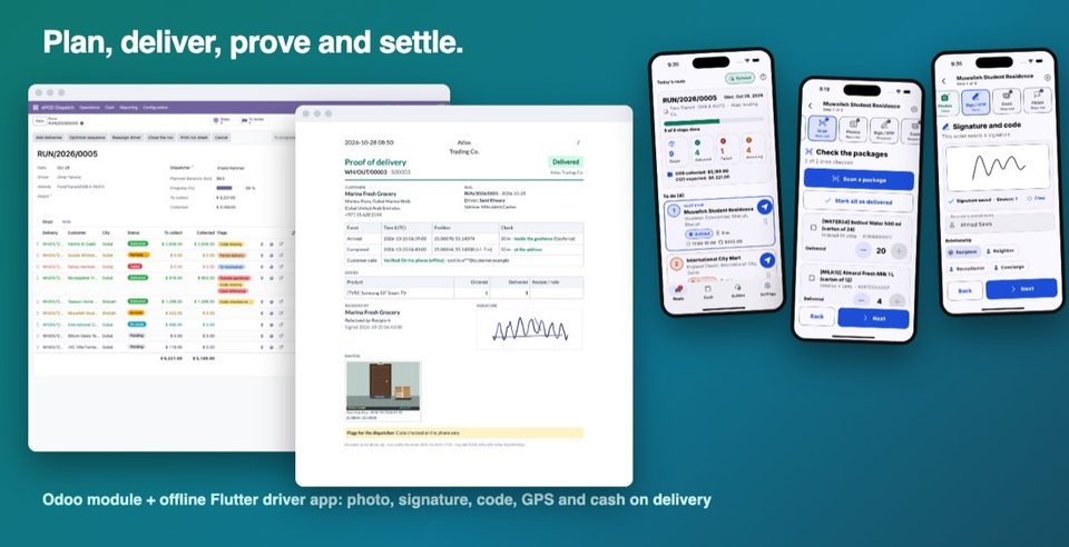 Plan, deliver, prove and settle: runs, proof of delivery and the printable ePOD.