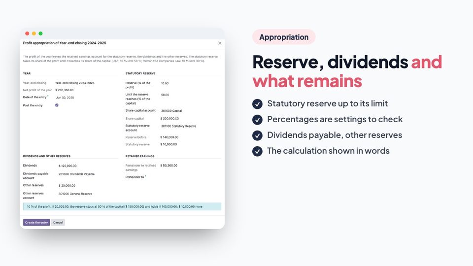 Reserve, dividends and what remains