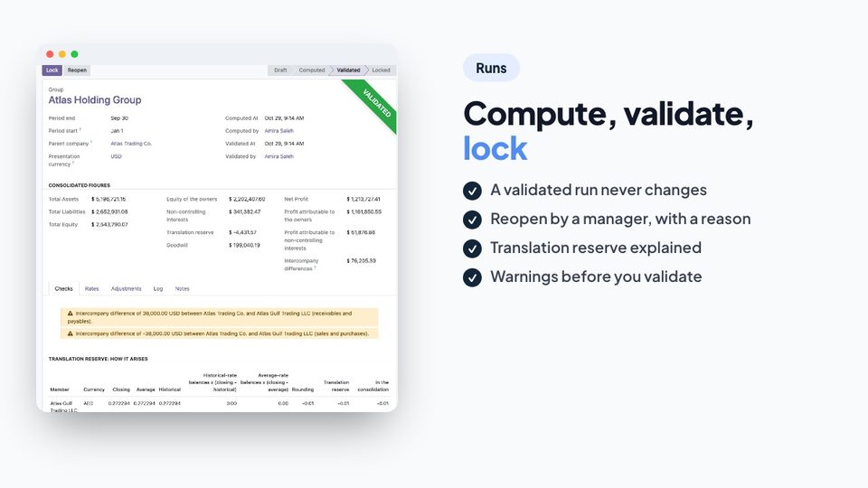 Compute, validate, lock