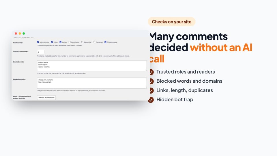 Many comments decided without an AI call