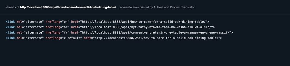 The alternate links in the head of the original.