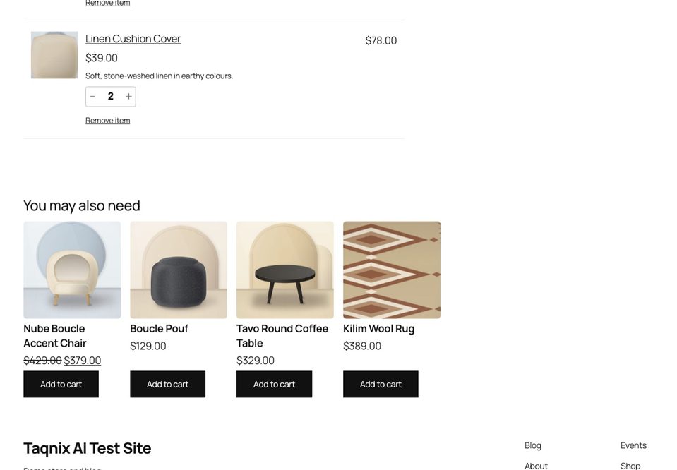 The cart page.