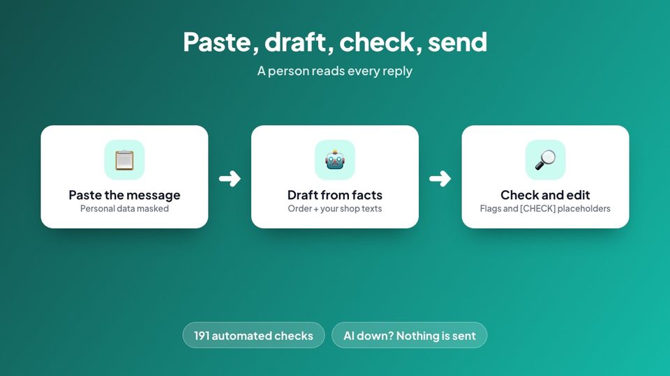 Paste, draft, check, send