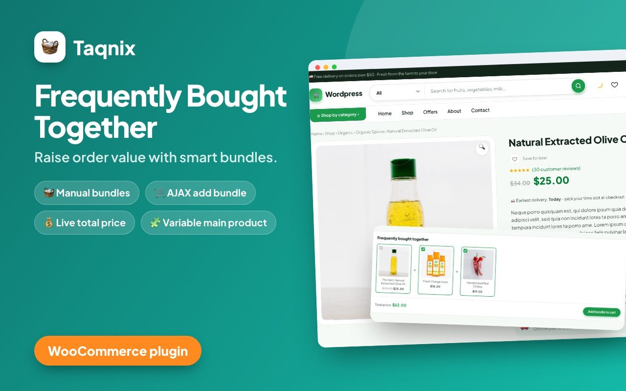 Frequently Bought Together for WooCommerce – Manual Upsell Bundles cover